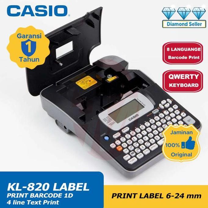 Promo Label Mesin Casio Kl-820 Printing Label Cetak Nama Barcode Qwerty Keyboard