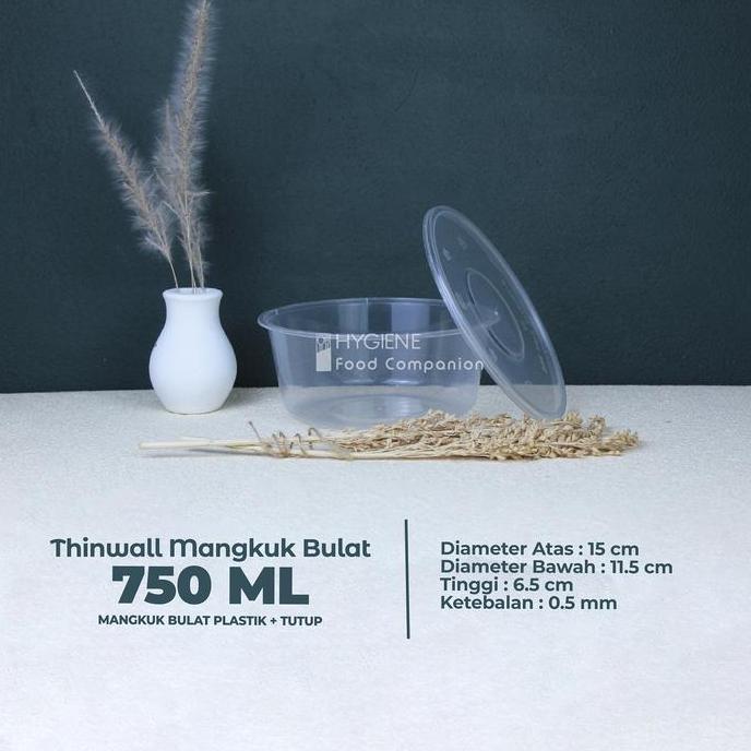 Starsix- Thinwall Bulat 750 Ml Mangkok - Roundbowl 750Ml - Mangkok Bulat 750Ml