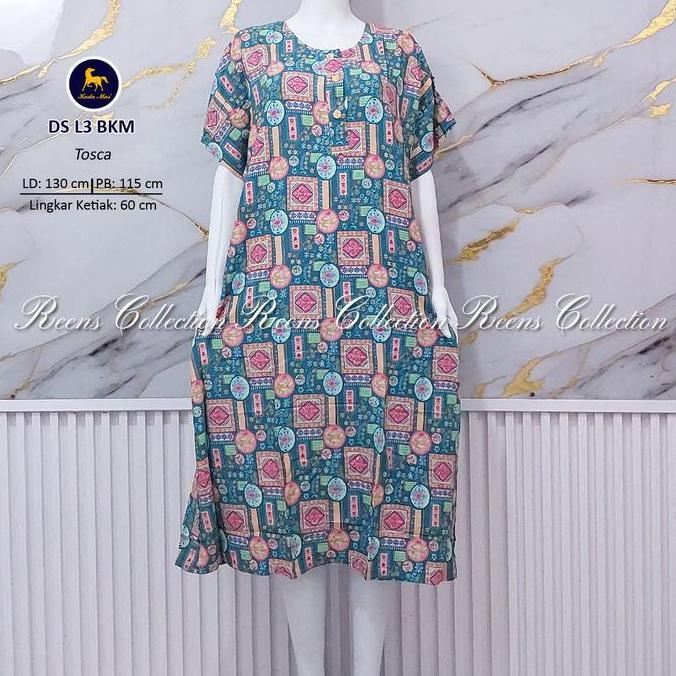 Terpopuler- Daster Jumbo L3 Batik Kuda Mas | Daster Busui Ld 130 Cm Rayon Motif Premium