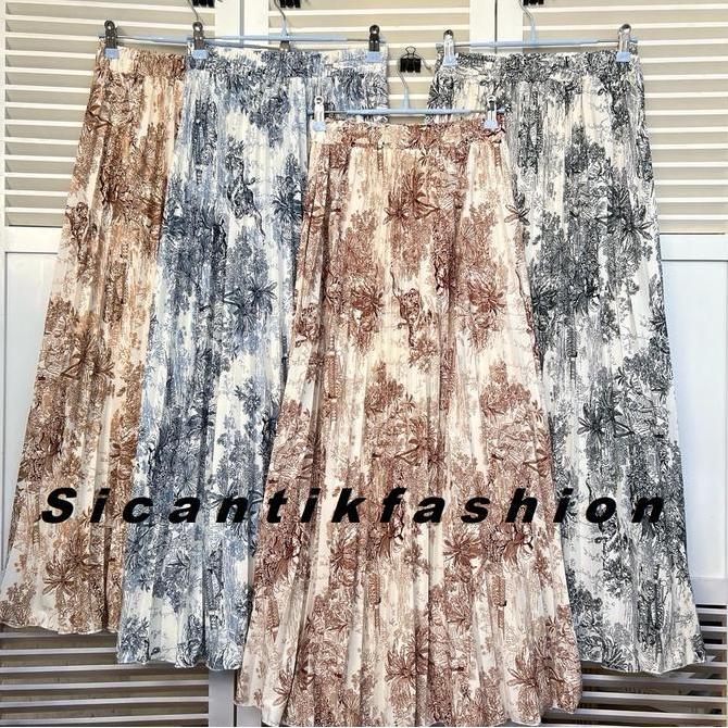 Yurima- Rok Plisket Premium / Rok Motif Ranting / Rok Plisket Mayung