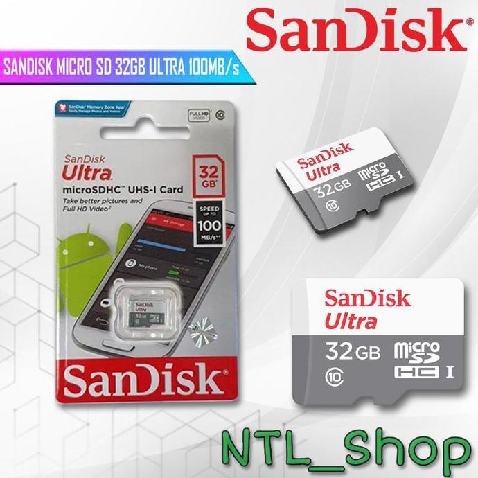 SANDISK MICRO SD 32GB ULTRA 100MB/s Sandisk Memori MicroSD 32GB