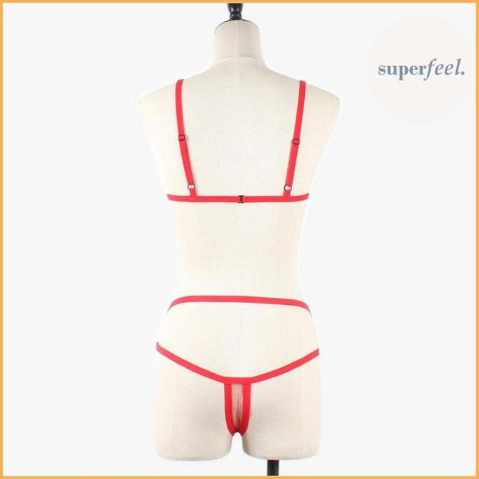 Bahanlembut- Sfl Lingerie Bikini Set Transparan Wanita Perempuan Premium Cd Kolor Bh Bra Sexy See Th