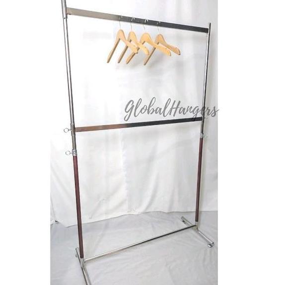 Ayokirim- Gawang Gantungan Baju Tingkat 2 Susun Besi Jemuran Pakaian Rak