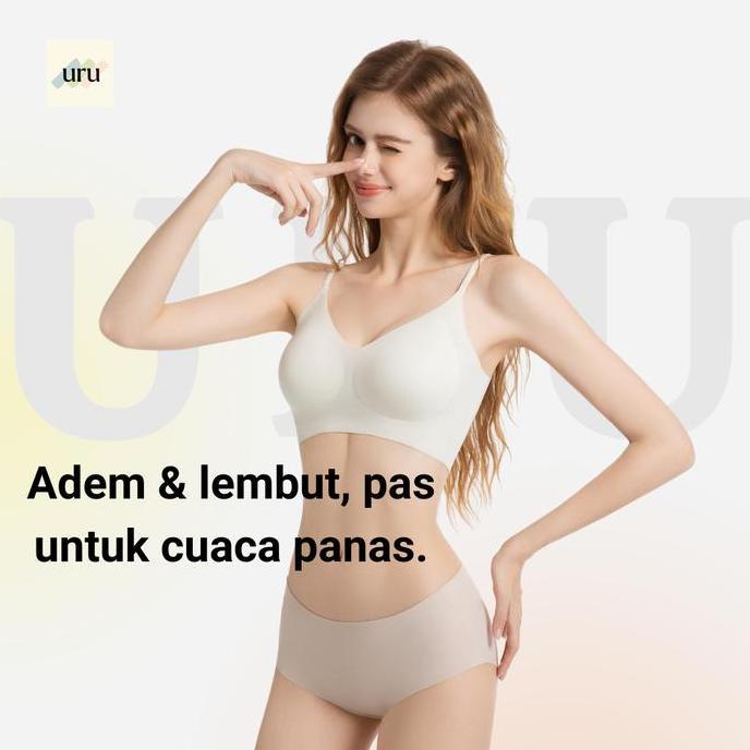 URU Comfort [1 PCS] Air Jelly Bra Super Tipis & Adem Seharian, Bra Tanpa Bekas, Nyaman Banget