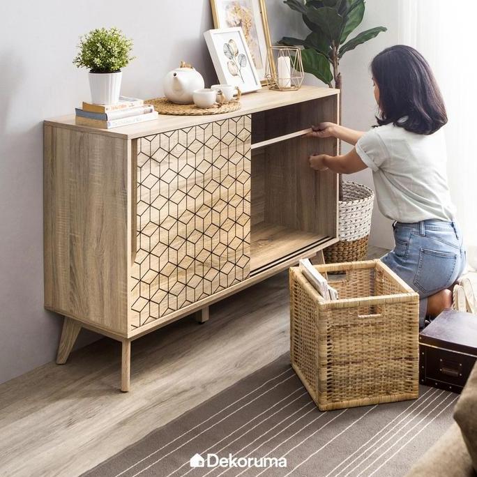 Saveulti- Dekoruma Nomura Lemari Kabinet Minimalis 2 Pintu Sliding | Credenza Buffet