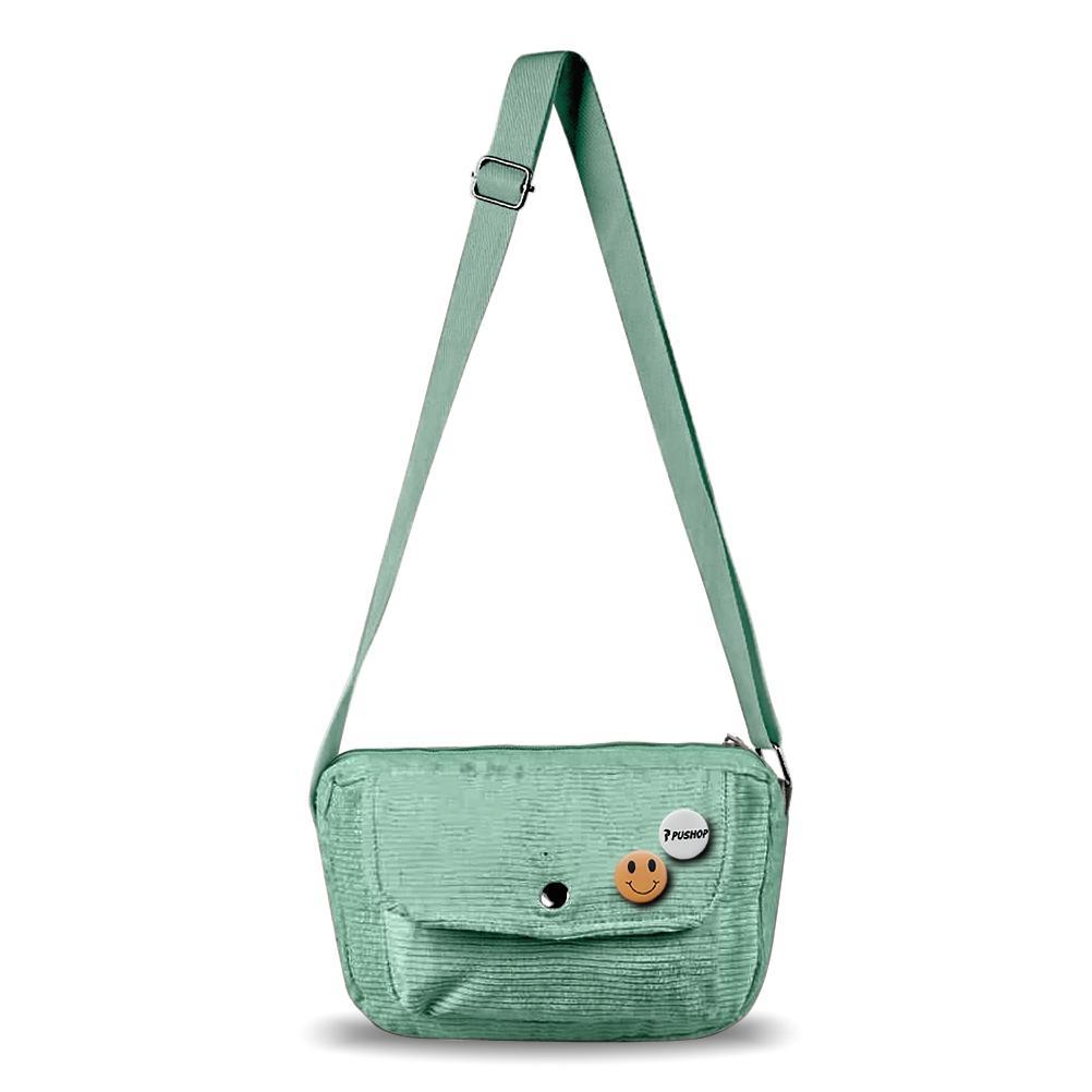 GARANSI` Tas Selempang Corduroy Moana Tas Slingbag Wanita Pushop