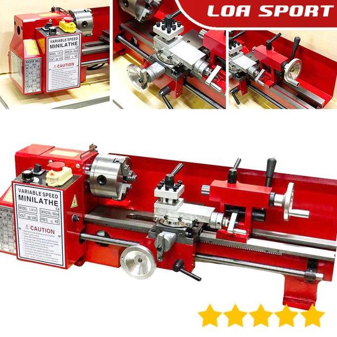 Mesin Bubut Besi Mini Lathe Presisi Akurat 2500RPM 550W CJ0618