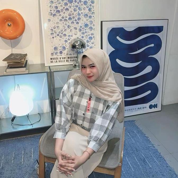 Topyoux- Kemeja Tamara Batwing Flanel Oversize-Rfd