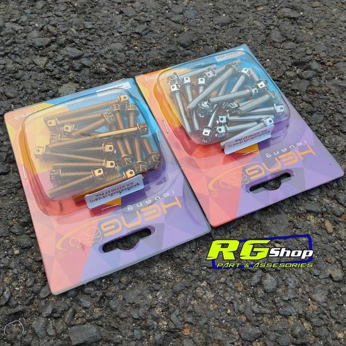 BEBAS ONGKIR - baut probolt stainless flower bak/blok mesin rx king/rxz heng thailand