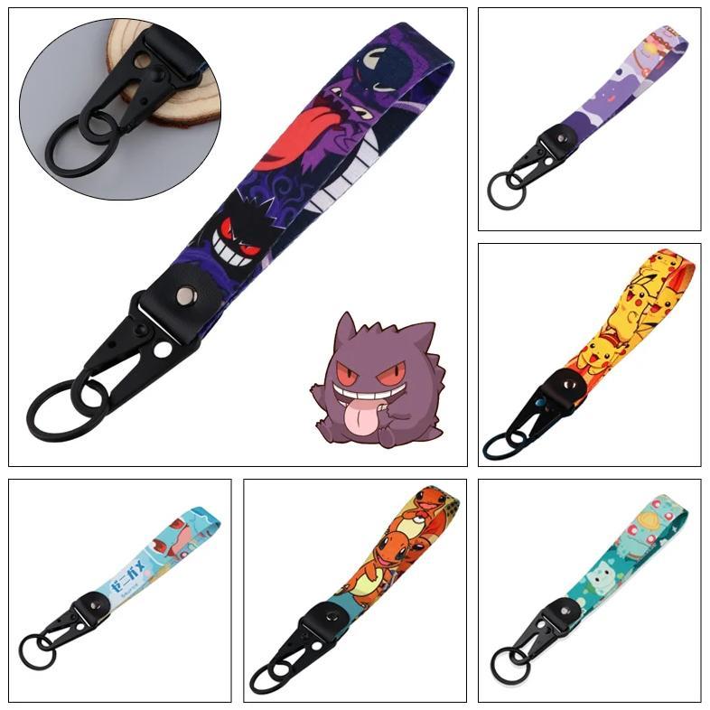 Pokemon Gengar Key Chain Anime Game Lanyard Key Ring for Motorcycles Cars Backpack Pendant Fashion J