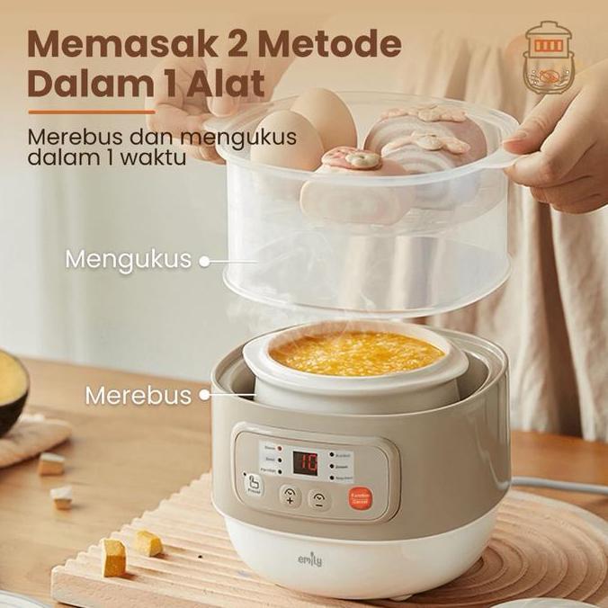 Murah Emily Slow Cooker + Steamer / Emily Slow Cooker Mpasi Bayi