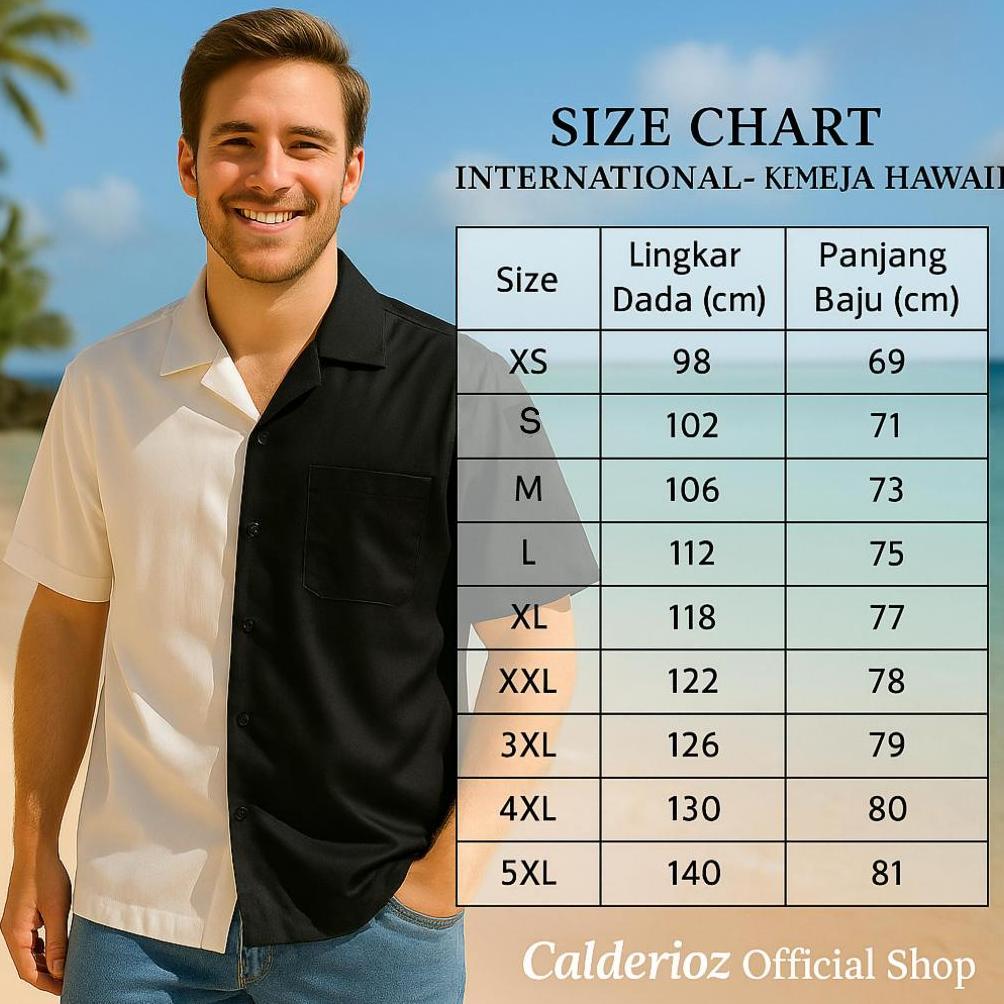 Termurah Calderioz - Kemeja Casual Motif Salur Cream Lengan Pendek Pria Wanita Outfit Santai