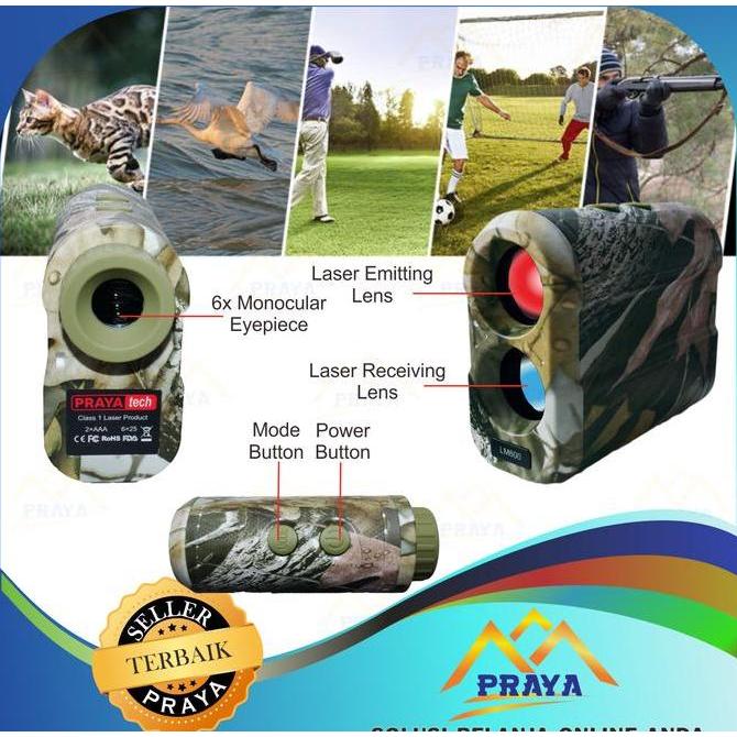Prayatech Rangefinder Laser Teropong Ukur Jarak Range Finder Digital Kualitas Terbaik Harga Termurah