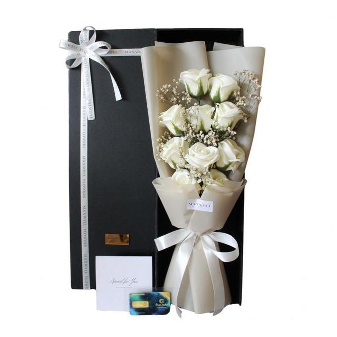 Flowandbe- Hadiah Bunga Bouquet Buket Bunga Sabun Import Lampu Valentine Box