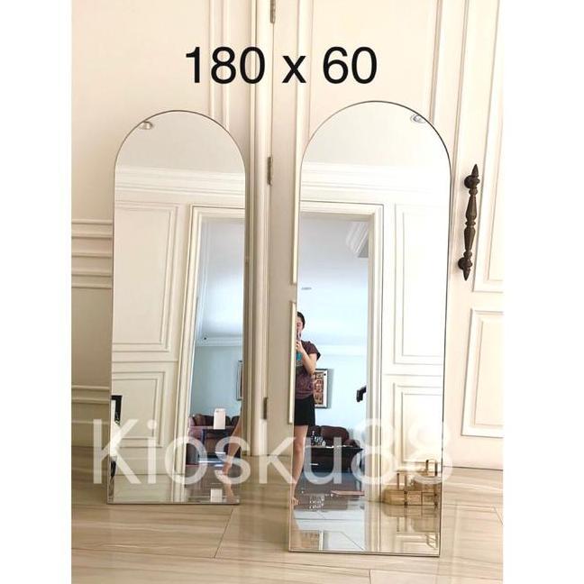 Standing Cermin Standing Cermin Full Body Oval Frameless Full Body Cermin Badan