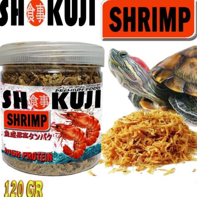 Catbull- 120Gr Shokuji Shrimp Udang Kering Pakan Reptile Kura Air Brazil Ikan Keong Kelomang Turtle 