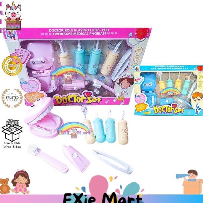 TERLARIS MAINAN ANAK DOKTER GIGI SET ADA LAMPU - MAINAN DENTAL KLINIK DENTIST TOOL SET DOKTER GIGI S