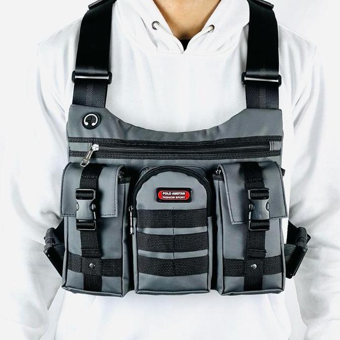 Backpack- Polo Amstar Tas Selempang Dada Pria Chestbag Tahan Air Tas Pria Rompi Outdoor