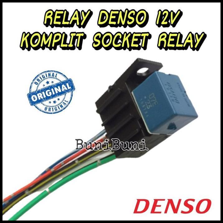 GRATIS ONGKIR RELAY DENSO BIRU KOMPLIT SOCKET RELAY UNTUK AC MOBIL 12V UNIVERSAL / RELAY DENSO KAKI 