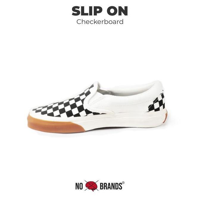 Kets- Nobrands Sepatu Slip On Checkerboard Selop Catur Local Pride Sepatu Sneakers Pria Wanita Flat 