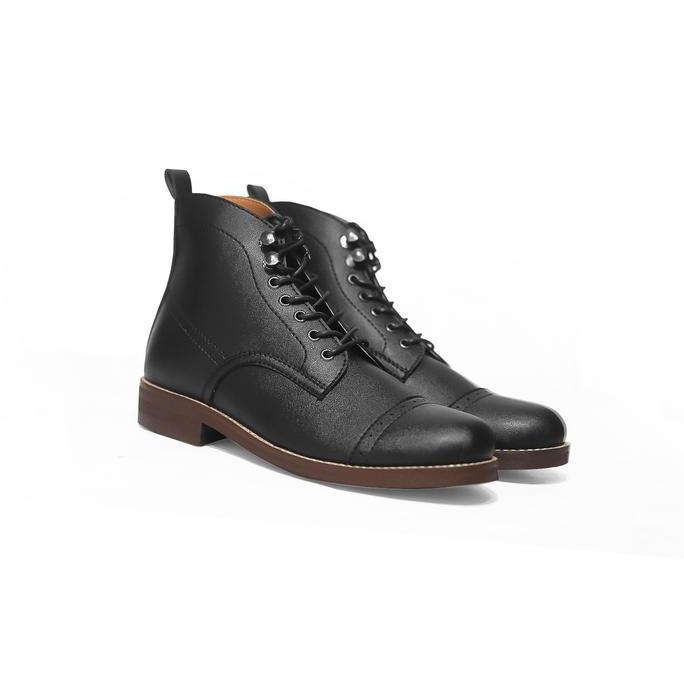 Kets- Sepatu Boots Hight Kerja Lapangan Kantor Pria S Hades Shoes Hitam Black - Brygancraftmanship