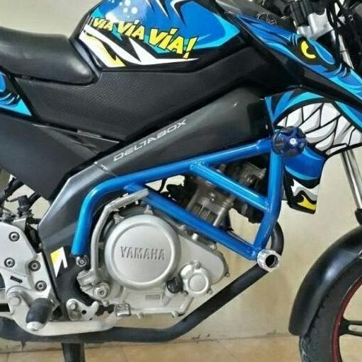 Tubular Crashbar New Vixion Old R Plus Jalu Agna Full Hitam Pelindung Body Kualitas Terbaik Harga Te