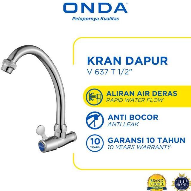 Onda Kran Dapur Cuci Piring V 637 T 12 In Keran Air Cuci Piring Tembok Stainless Anti Bocor Keran Da