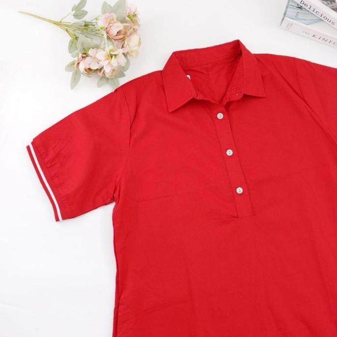 Promo POLO DRESS - DRESS POLO MIDI CASUAL KATUN PREMIUM | Terusan polo edisi natal bahan katun | Dre