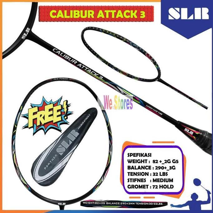 Promo SLR Calibur Attack 3 / 5 Raket Badminton Bulutangkis (Original) Diskon