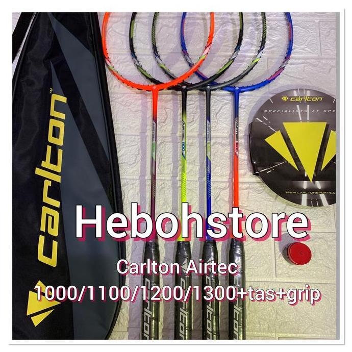 Promo Raket Badminton CARLTON AIRTEC 1000/1100/1200/1300+grip+tas ORIGINAL Diskon