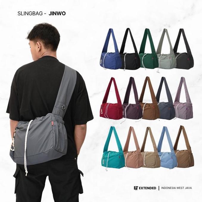 Backpack- Extended Jinwobag - Tas Selempang Pria Wanita Tas Nylon Crinkle Slingbag Pria Wanita Premi