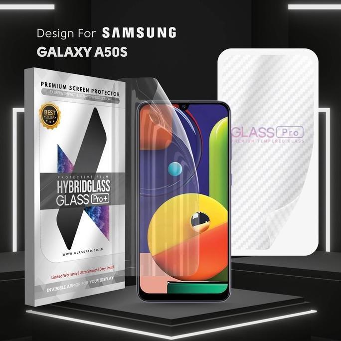 For SAMSUNG GALAXY A50S - Hybrid Glass Hydrogel Full Cover Depan Belakang Anti Gores Premium Screen 