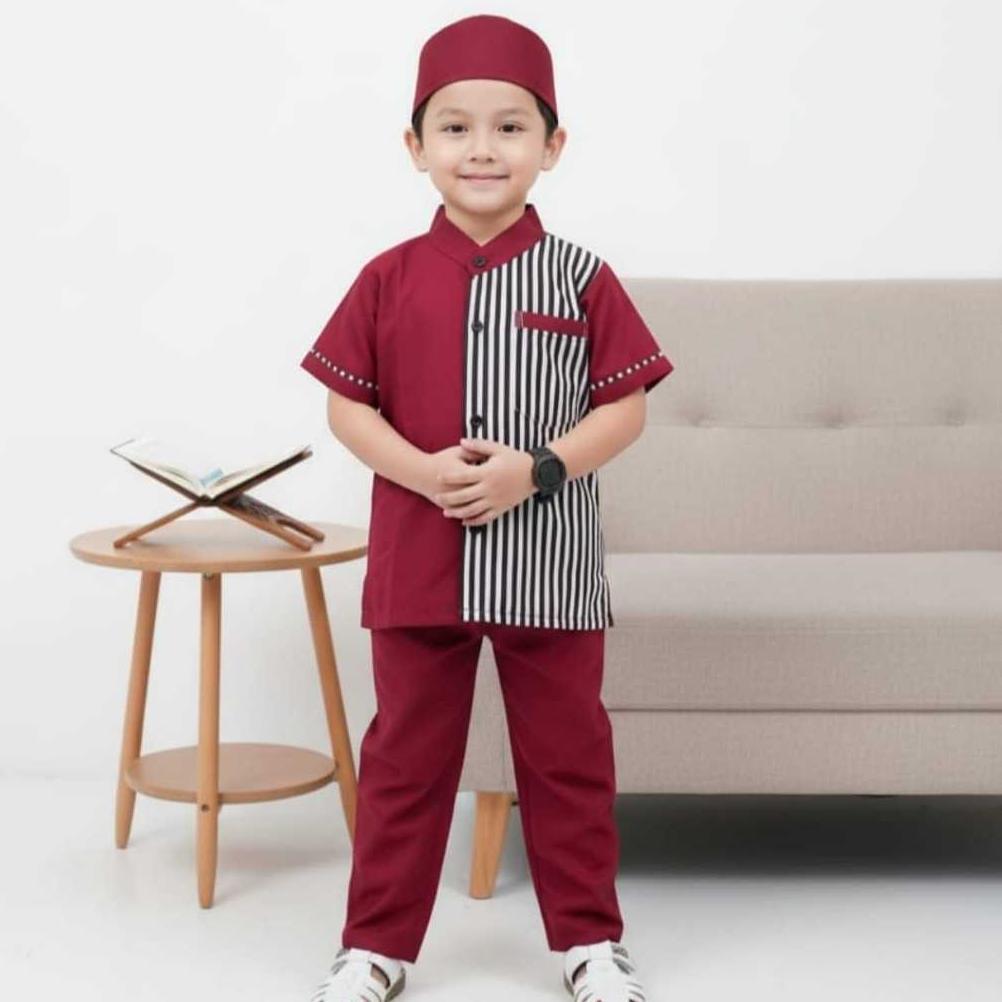 FREE ONGKIR SETELAN KOKO ANAK LAKI LAKI 2 3 4 5 6 7 TAHUN BAJU MUSLIM ANAK MODERN KOKO KURTA ANAK