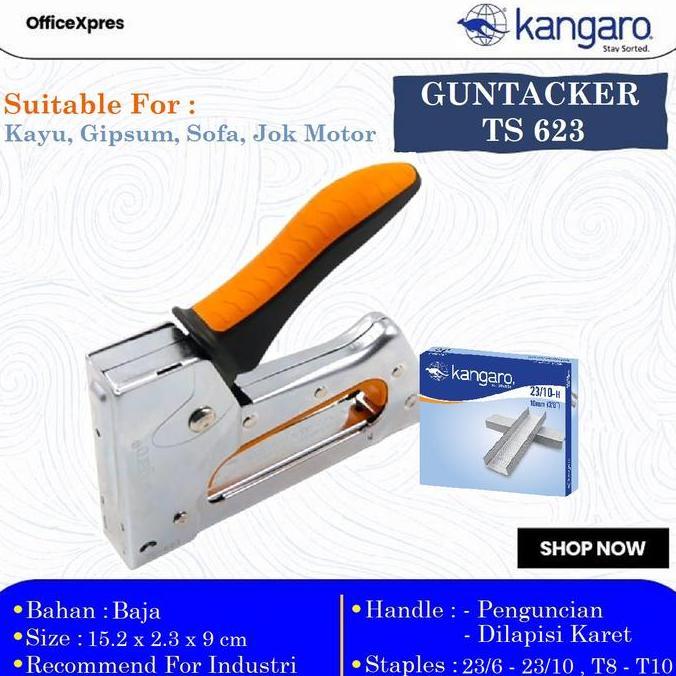 Momenttix- Alat Staples Tembak Jok Kulit Motor / Stapler Kayu / Guntacker Kangaro