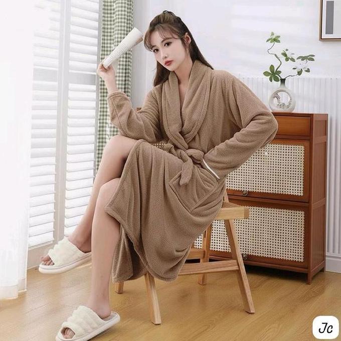 Instancodbisa- Jc Set Kimono Bulu Handuk Import  / Kimono Handuk Wanita Import