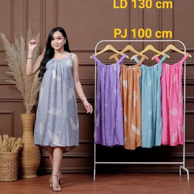 Premium Lingerie Bigsize Daster Cantik Ibu Muda Busui Jumbo Ld 130 Daster Rayon Super Yukensi Tanpa 