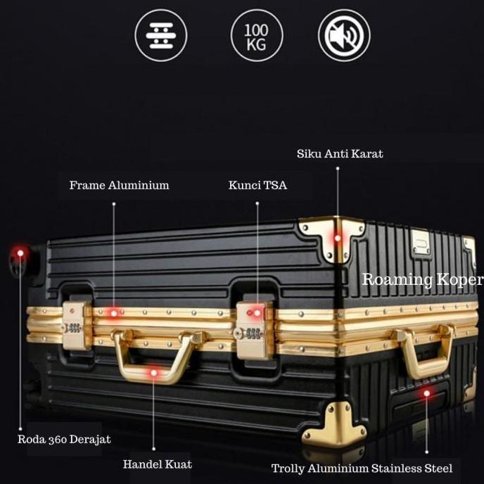 Instancodbisa- Roaming Koper T088 Kabin Size 20 Inch Sd Bagasi Size 28 Inch Aluminium Frame Tsa Lock