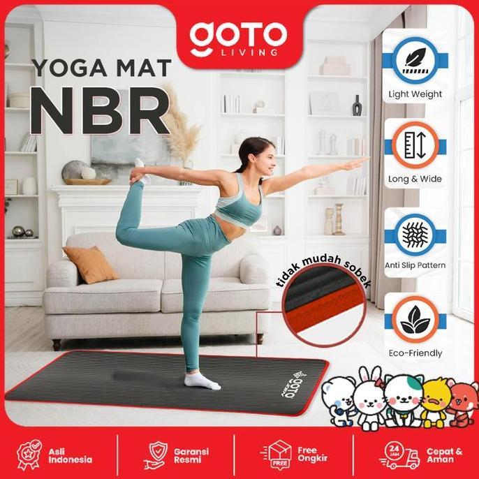 Goto [Cod] Zen Nbr Yoga Mat 8Mm Matras Olahraga Poundfit Anti Slip Tebal