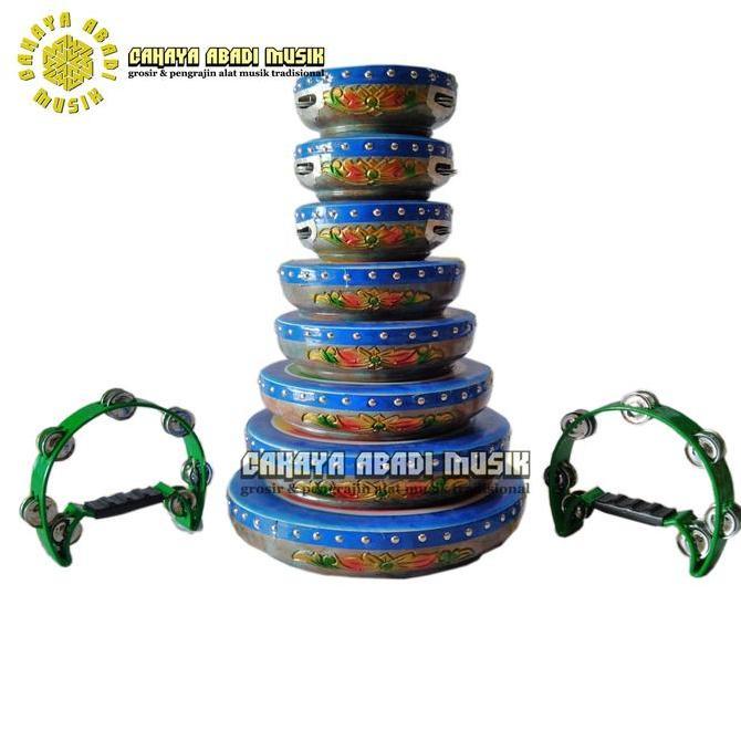 2satuseller - rebana 1 set lengkap alat kasidah rebana laski pelangi isi 10