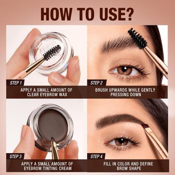 Cod,Bisa- O.Two.O 2-In-1 Eyebrow Fluff Shaping Brow Wax & Brow Cream 3D WildEyebrows 65G