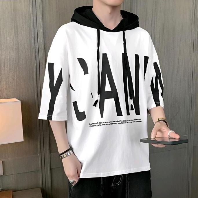 Boywings- Kaos Hoodie Lengan Pendek Oversize - Hoodie Lengan Pendek Distro Pria Dewasa Tersedia Ukur