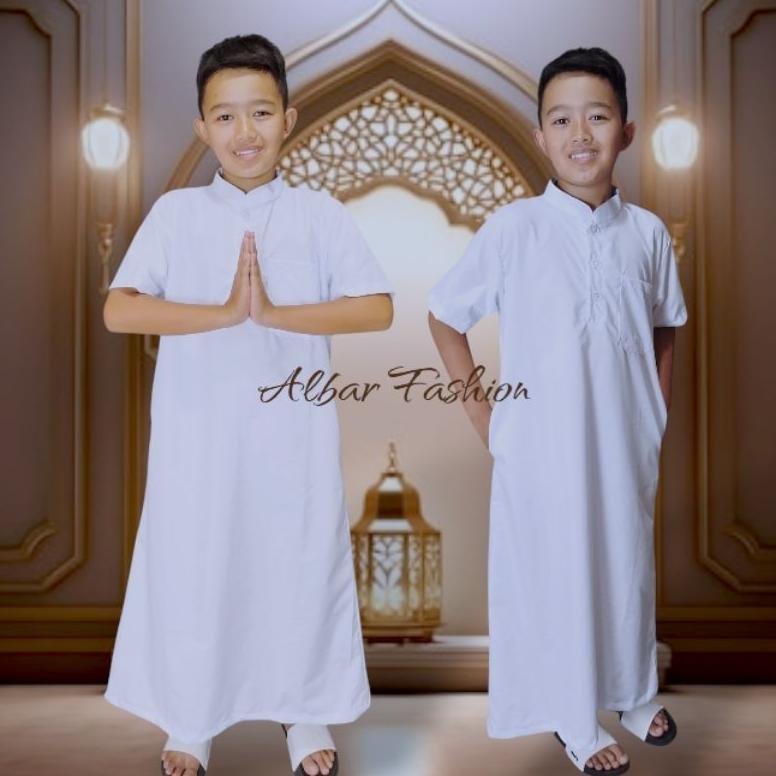 PREMIUM JUBAH ANAK LAKI LAKI POLOS 1-12 TAHUN GAMIS JUBAH KOKO ANAK COWOK LENGAN PENDEK PREMIUM