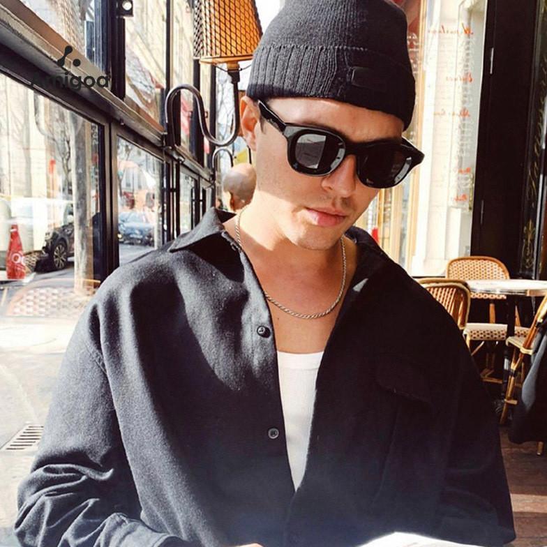 original amigoa kacamata hitam pria kacamata bingka bulat pria kacamata anti radiasi retro gaya fash