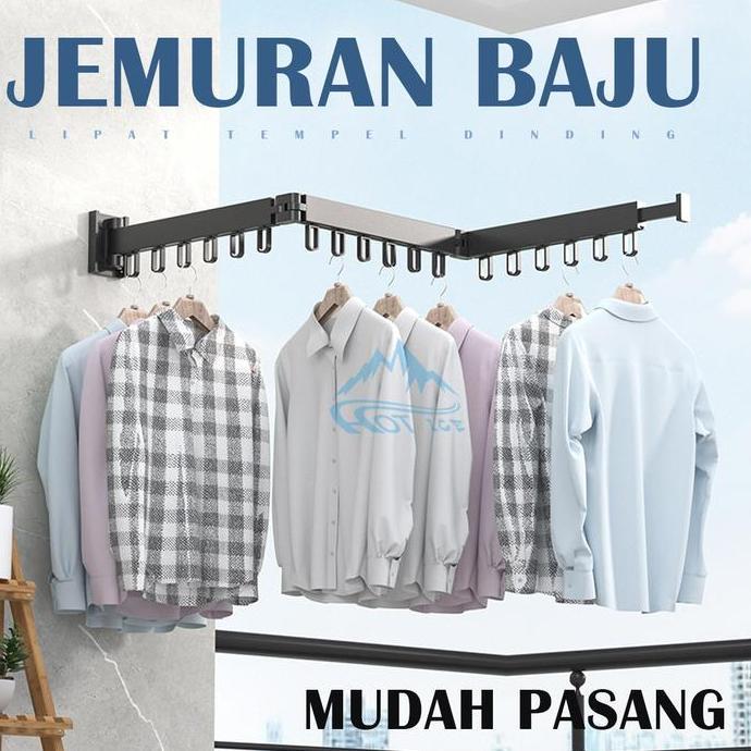 Jemuran Dinding Baju aluminium jemuran Lipat Gantung
