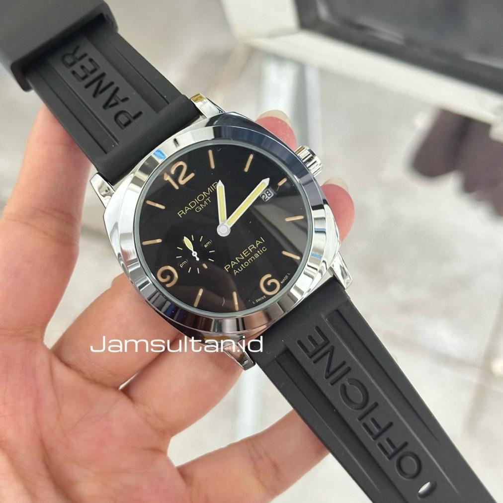 OFFICIAL JAM TANGAN SULTAN PRIA ELEGAN RADIOMIR QUARTZ DETIK AKTIF TANGGAL AKTIF DIAMETER 43MM RUBBE