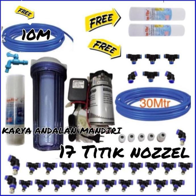 TERBARU Mesin Embun Kabut Walet 17 Titik Nozzle Spayer Misting Kabut Walet