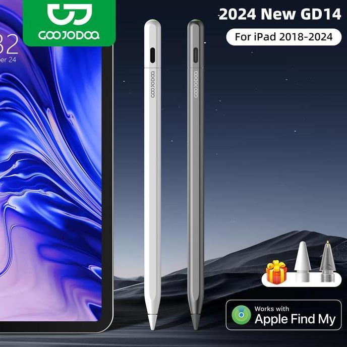 Goojodoq GD14 2024 New Stylus Pen Pencil with Ipad Find My Apps and Custom Shortcuts for Ipad mini5 