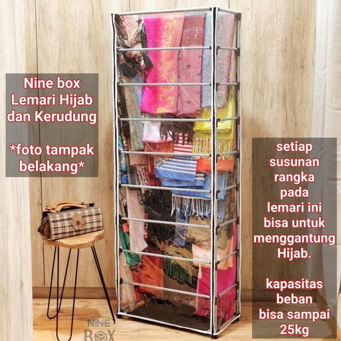 Instancodbisa- Rak Hijab Anti Debu/Rak Jilbab/Rak Gantung Hijab/Rak Gantung Jilbab/Rak Kerudung/Rak 