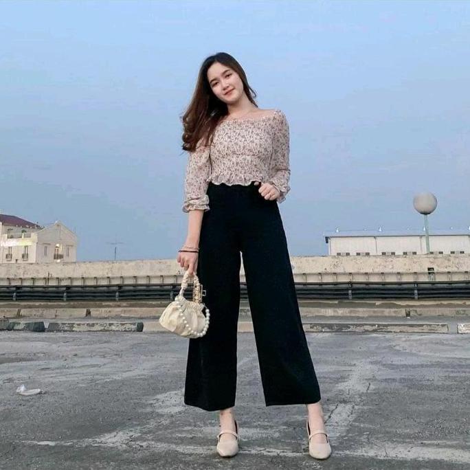 KULOT HIGTWAIST WANITA/KULOT JEANS WANITA CREAM/MOZZA KULOT JEANS LAT