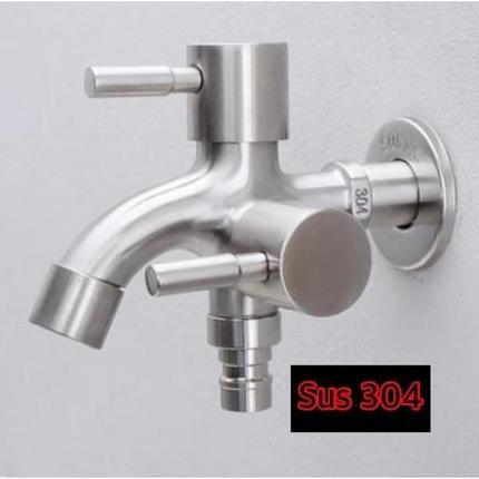 Onixcia- Promo Kran Keran Double Cabang Asli Stanlis Steel Sus 304 Keran Cabang Sus 304 Kran Shower 